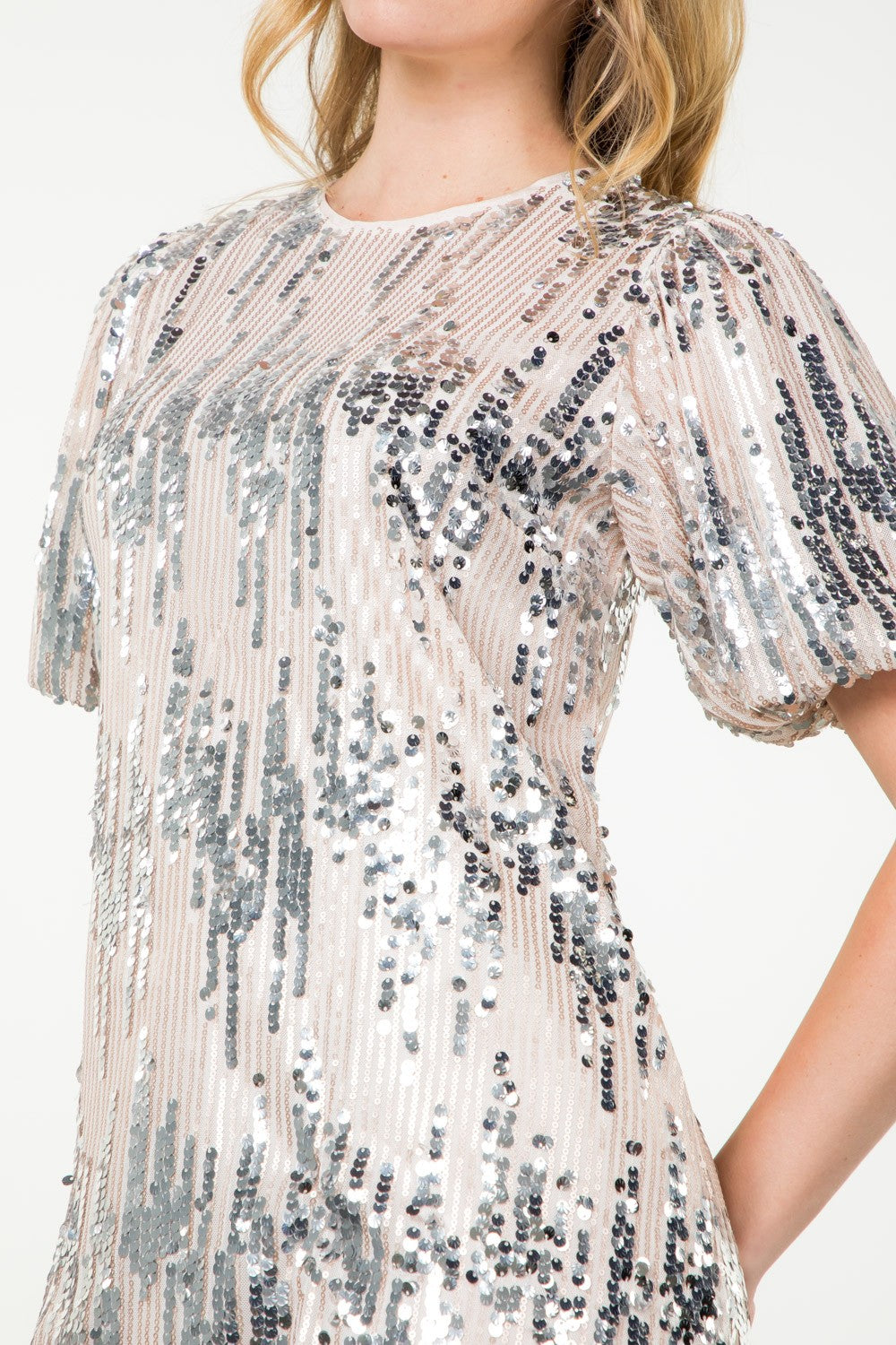 Roxanne Puff Sleeve Sequin Dress