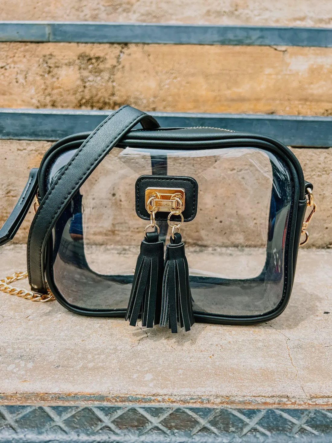 Clear Metallic Crossbody Purse