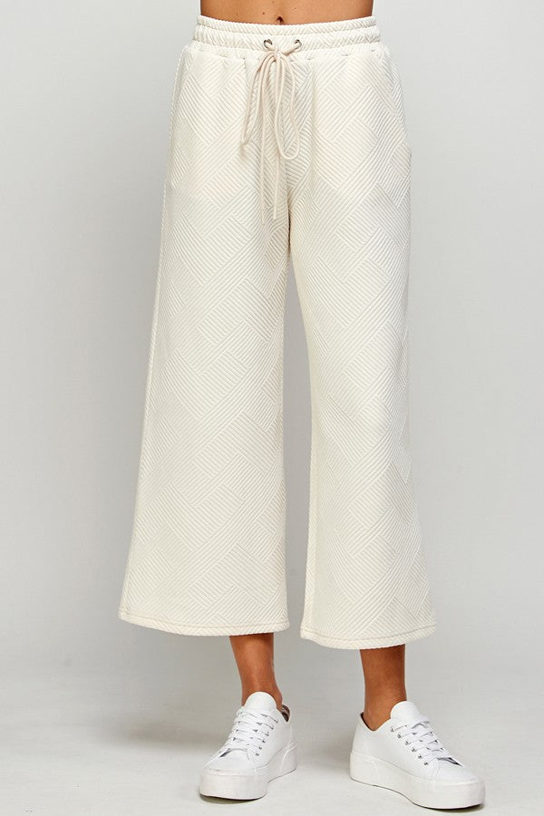 Molly Textured Wide-Leg Pants