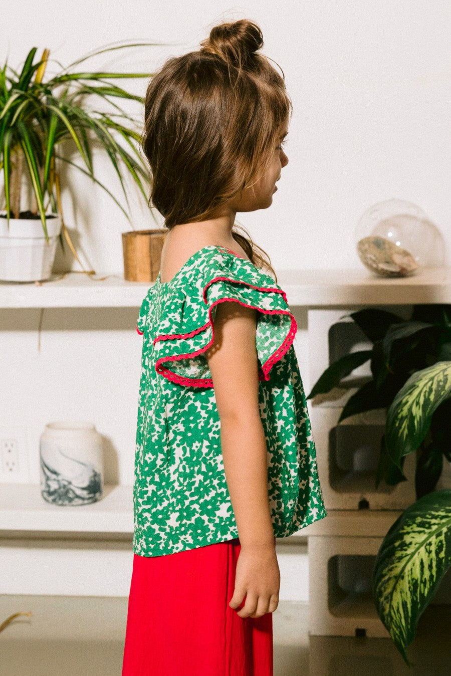 Girls Floral Embroidered Top