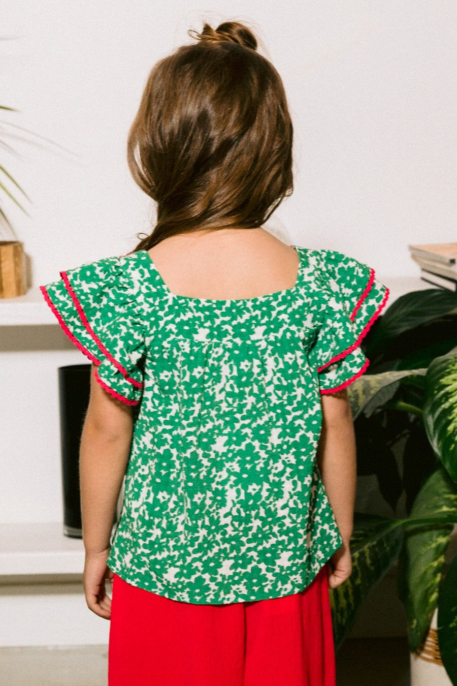 Girls Floral Embroidered Top