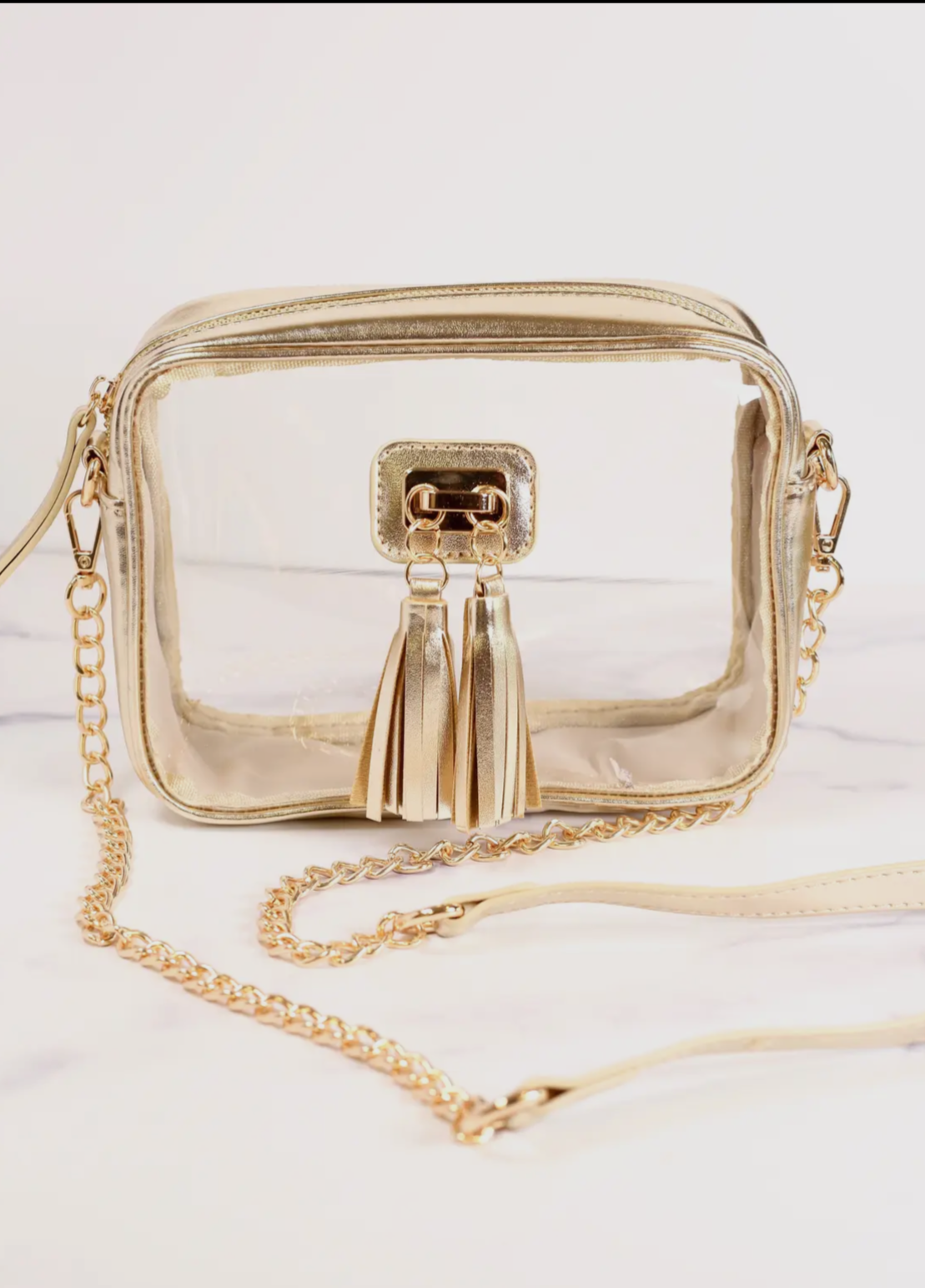 Clear Metallic Crossbody Purse
