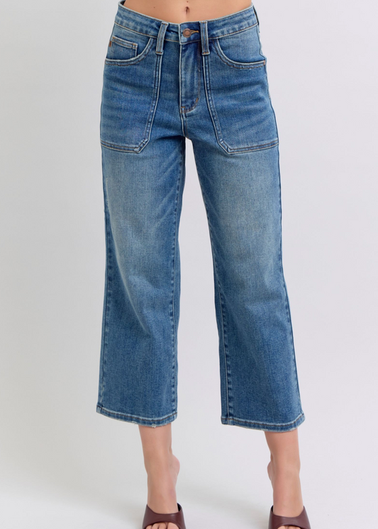 Judy Blue Crop Wide Denim