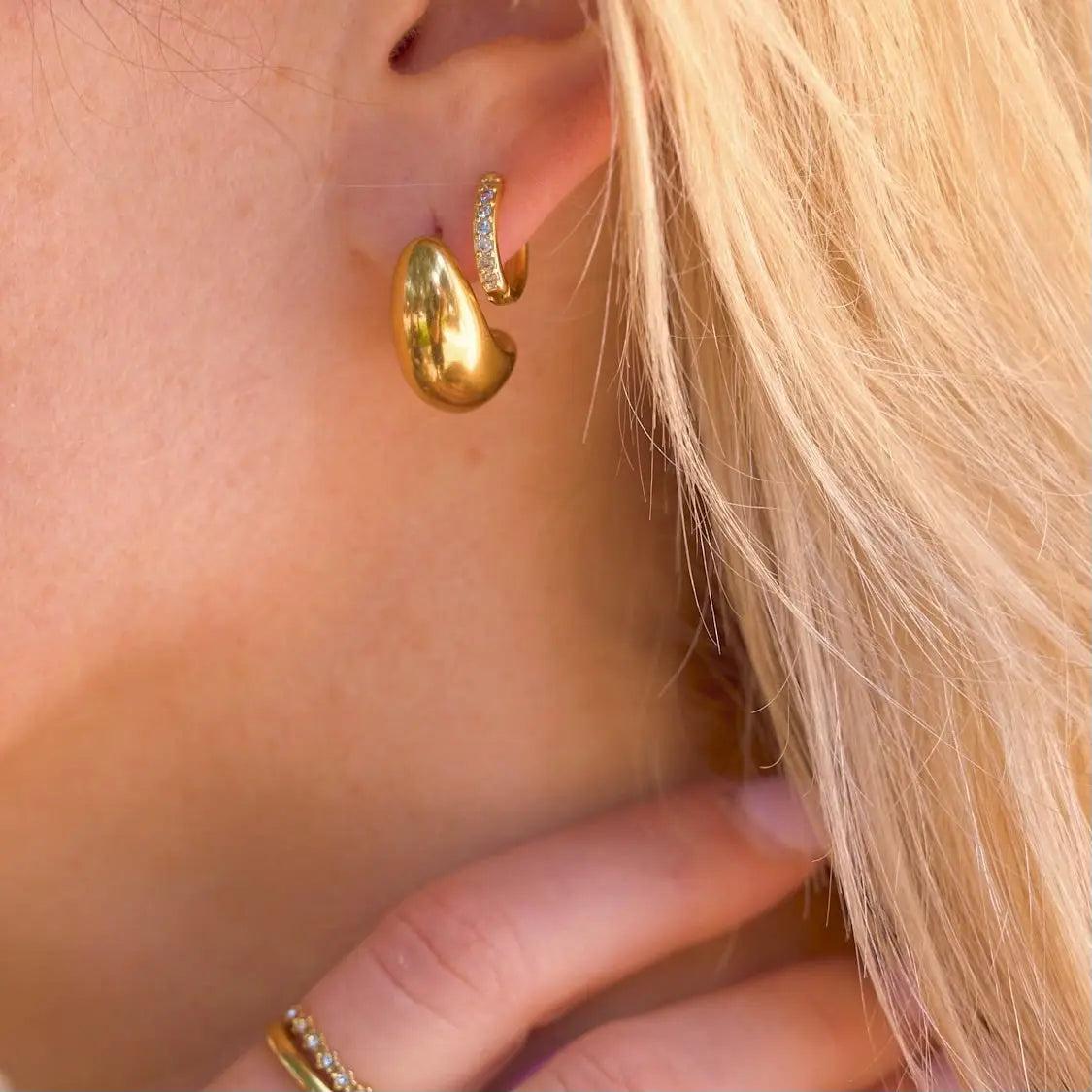 Gold Tear Drop Earrings