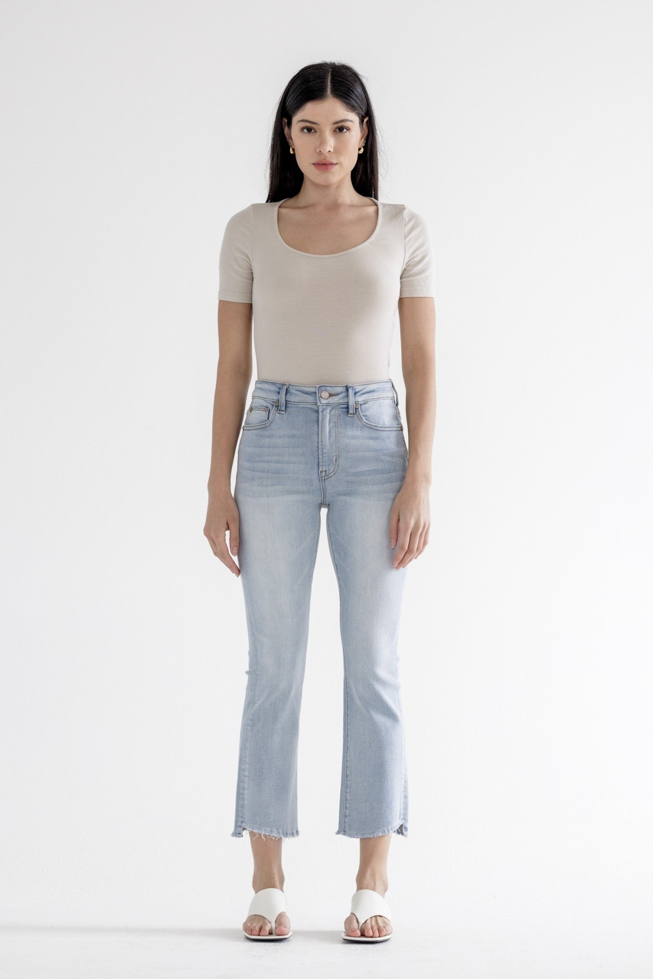 Mica High-Rise Cropped Straight Leg Jeans