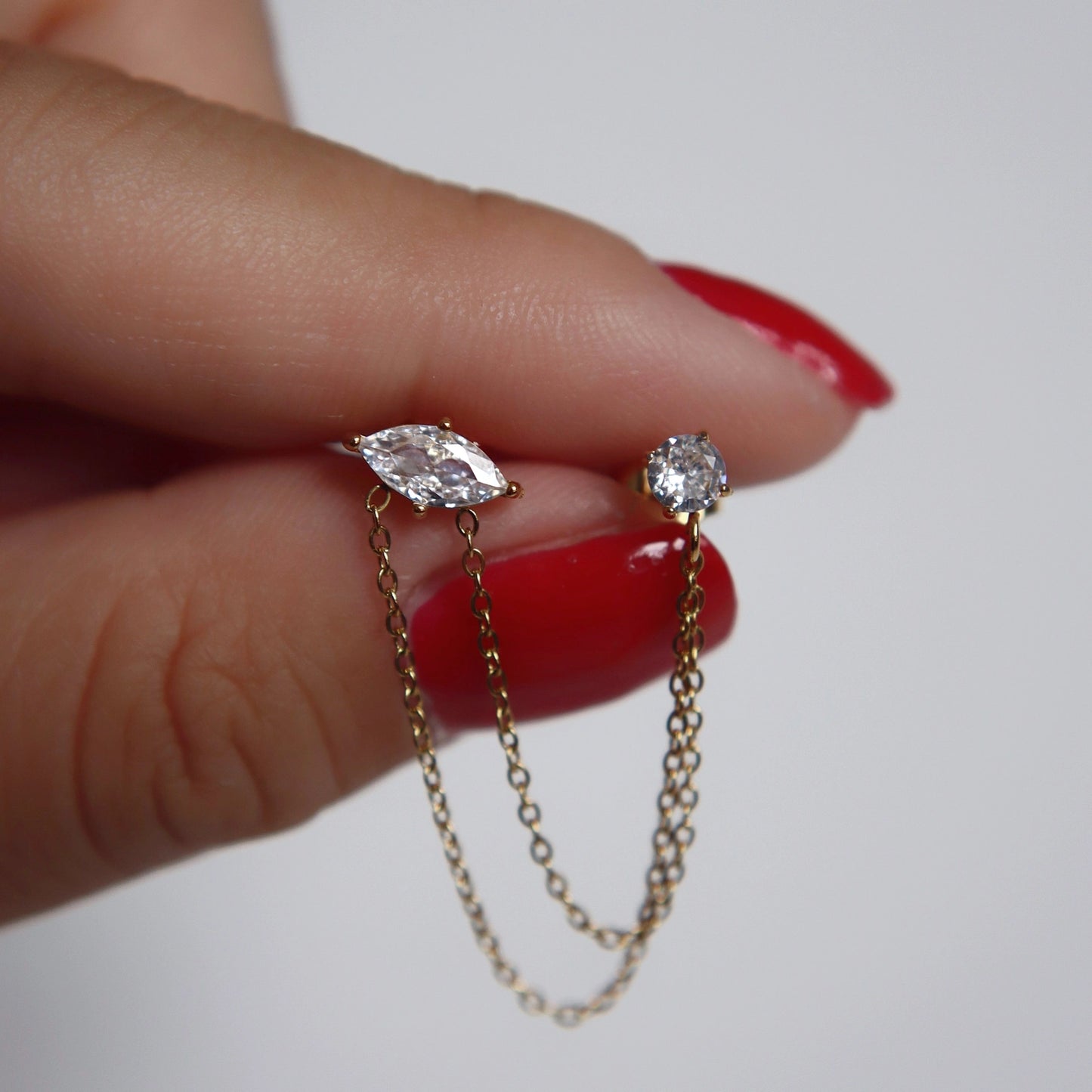 Ryann Double Chain Stud Earrings