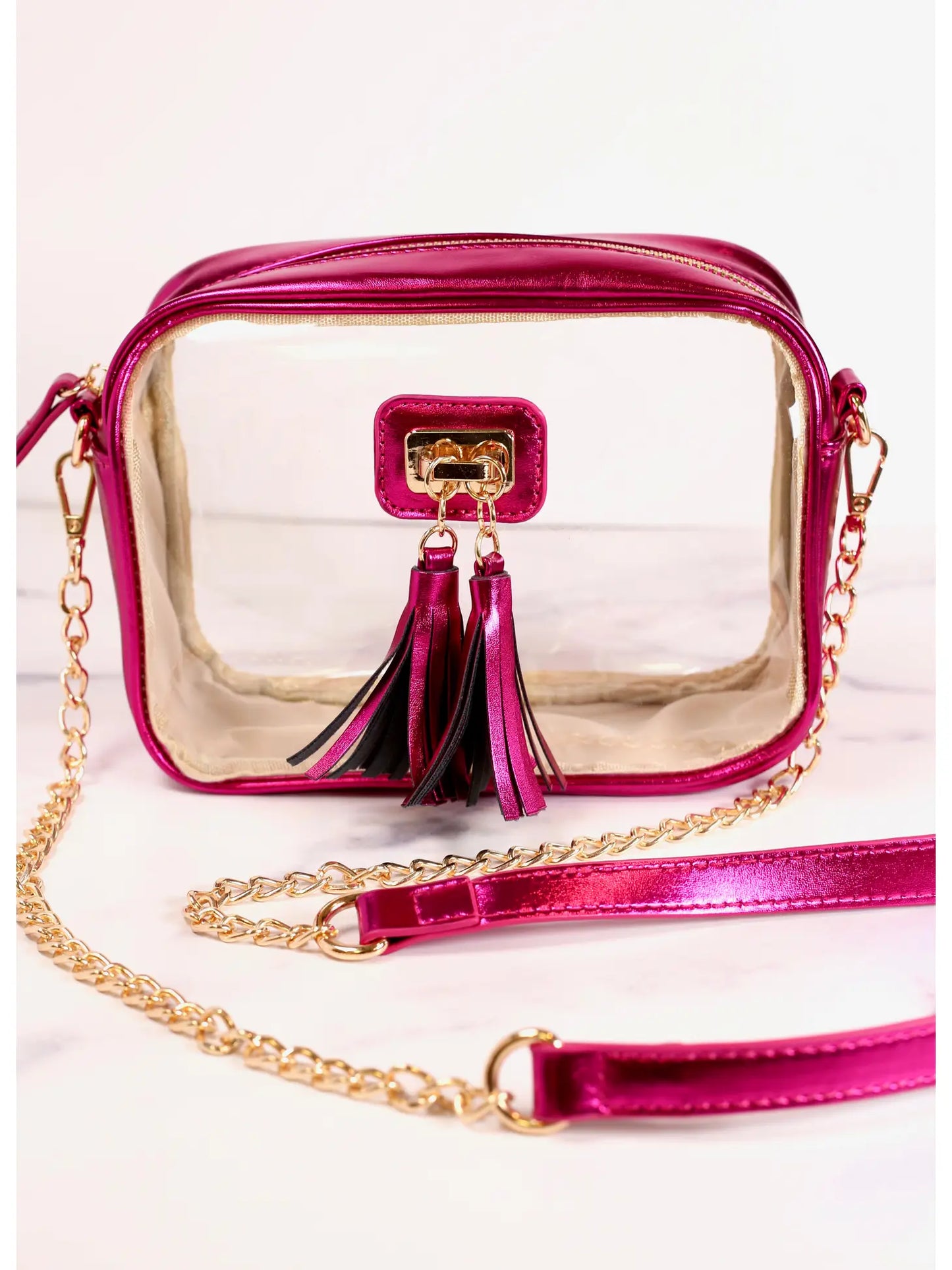 Clear Metallic Crossbody Purse
