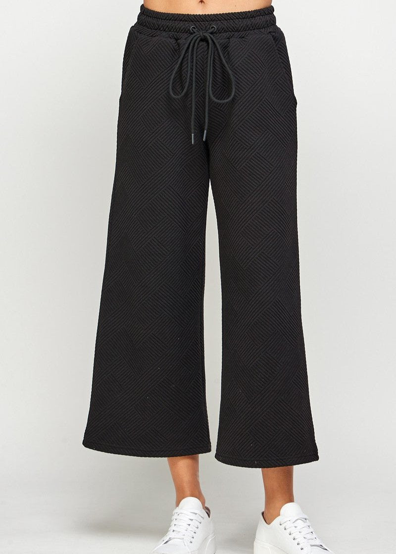 Molly Textured Wide-Leg Pants