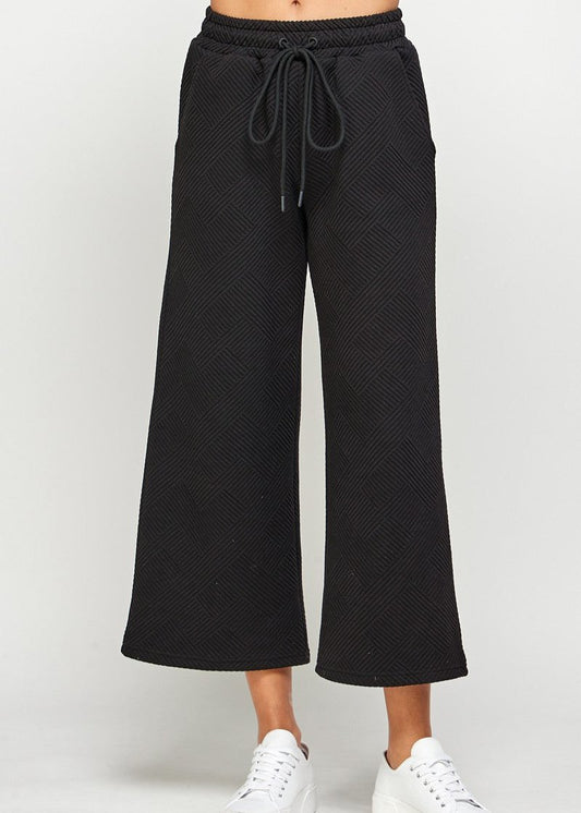 Molly Textured Wide-Leg Pants