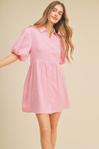 Miley Collared Button-Up Dress