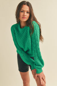 Annie Pointelle Knit Sweater