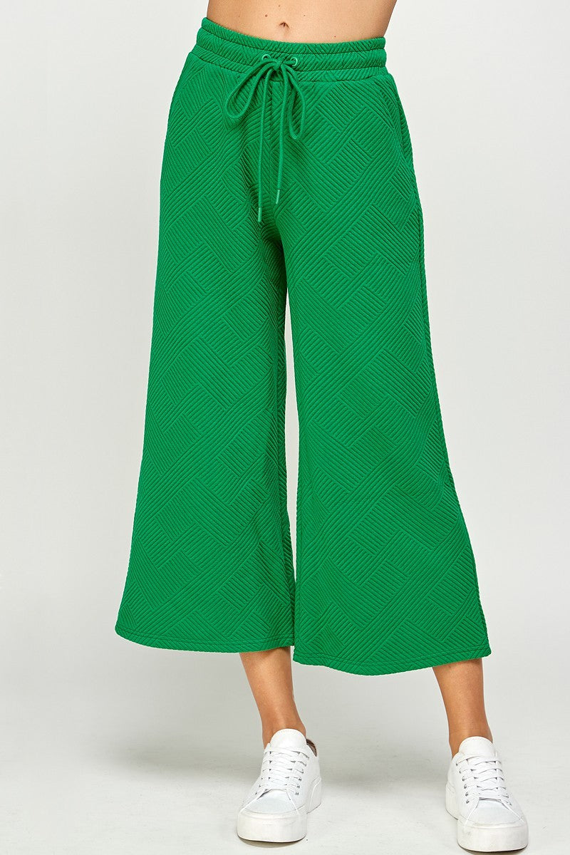 Molly Textured Wide-Leg Pants