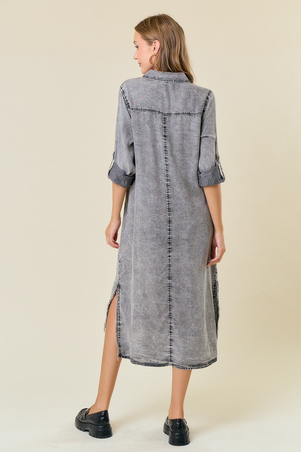 Meg Charcoal Denim Dress