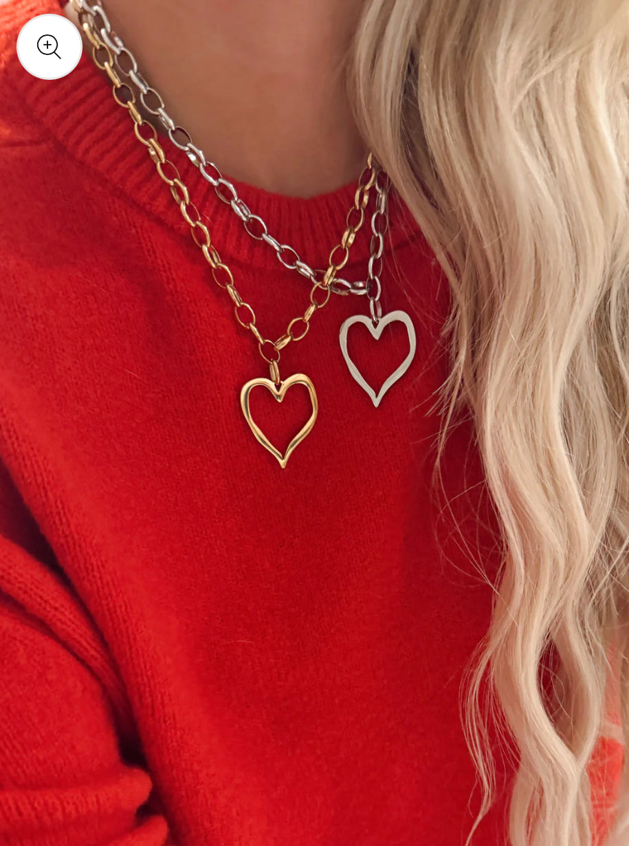 Large Open Heart Necklace