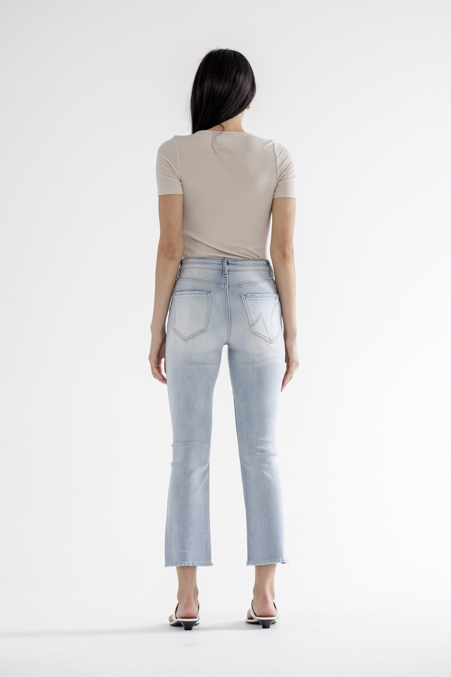 Mica High-Rise Cropped Straight Leg Jeans