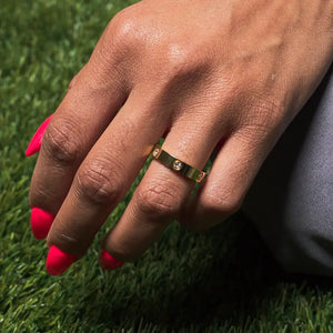 Corinne Gold Ring with Rhinestones