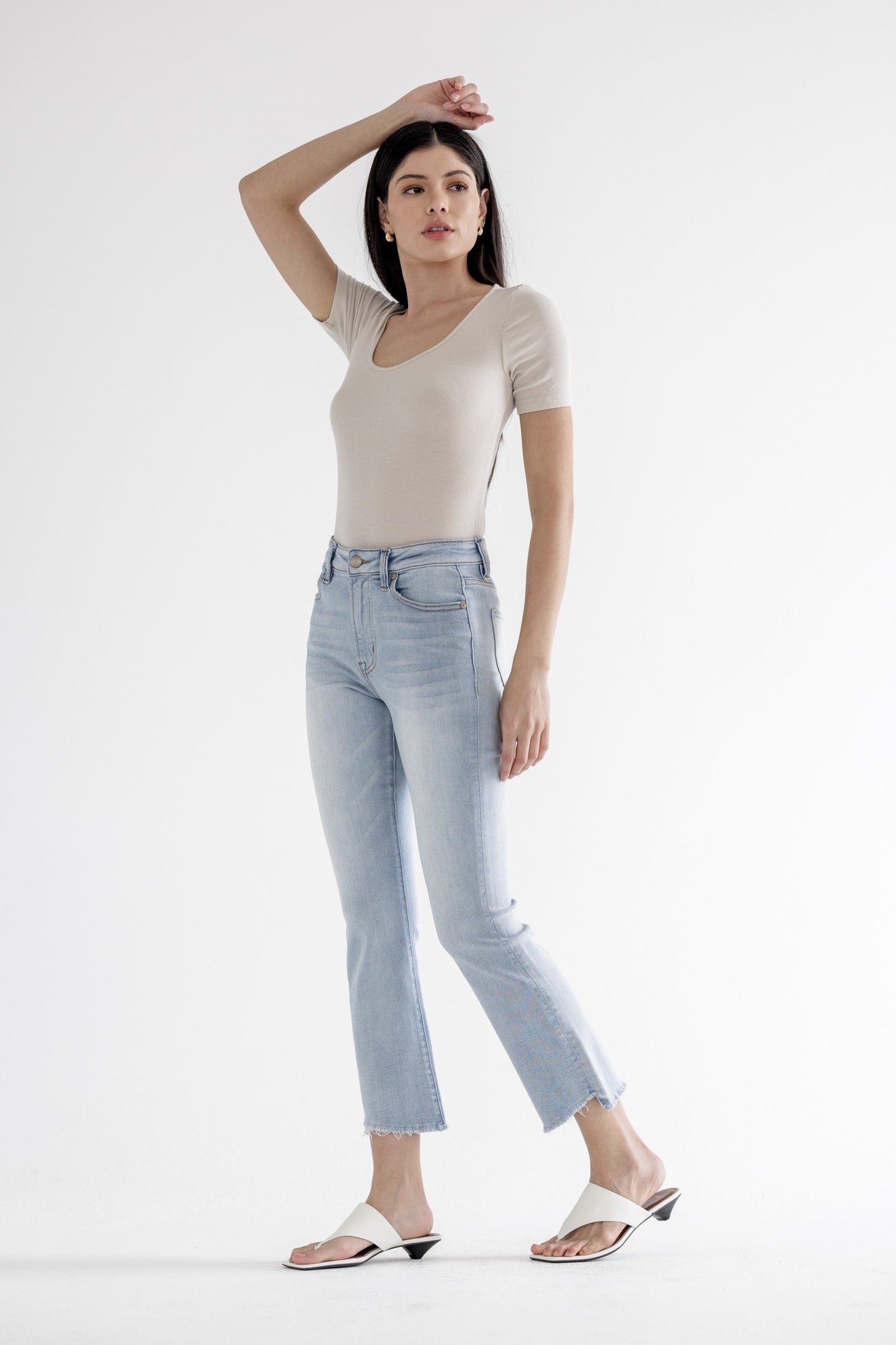 Mica High-Rise Cropped Straight Leg Jeans