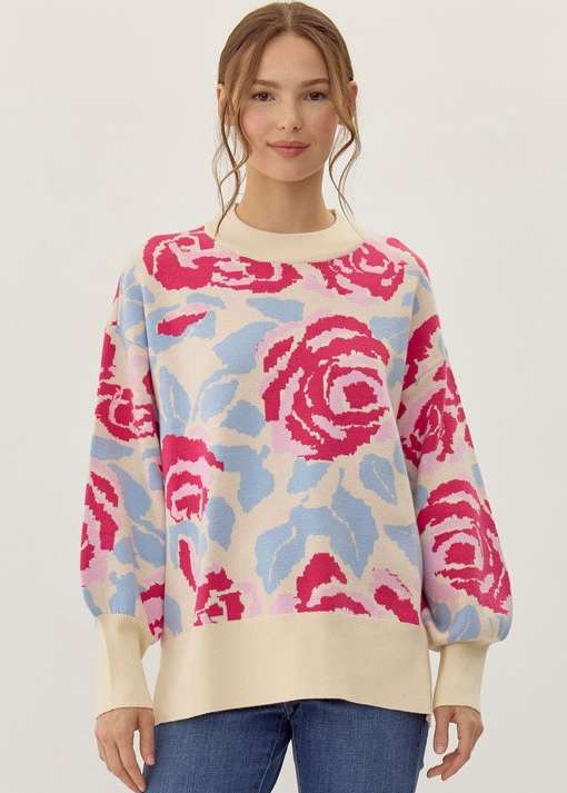 Alaia Floral Print Knit Top