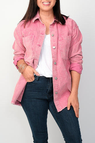 Jessa Corduroy Fringe Shacket
