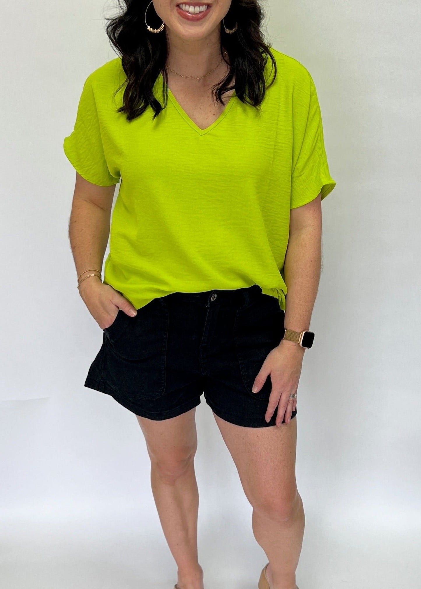 Bastian Solid V-Neck Top