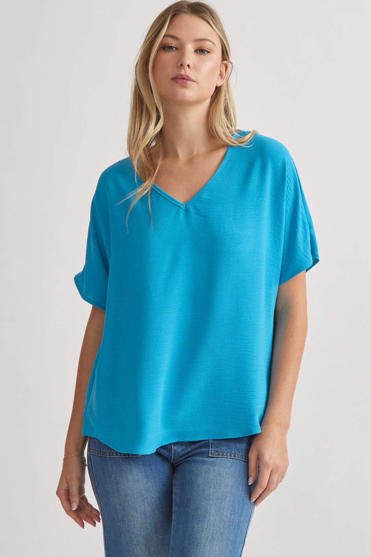 Bastian Solid V-Neck Top