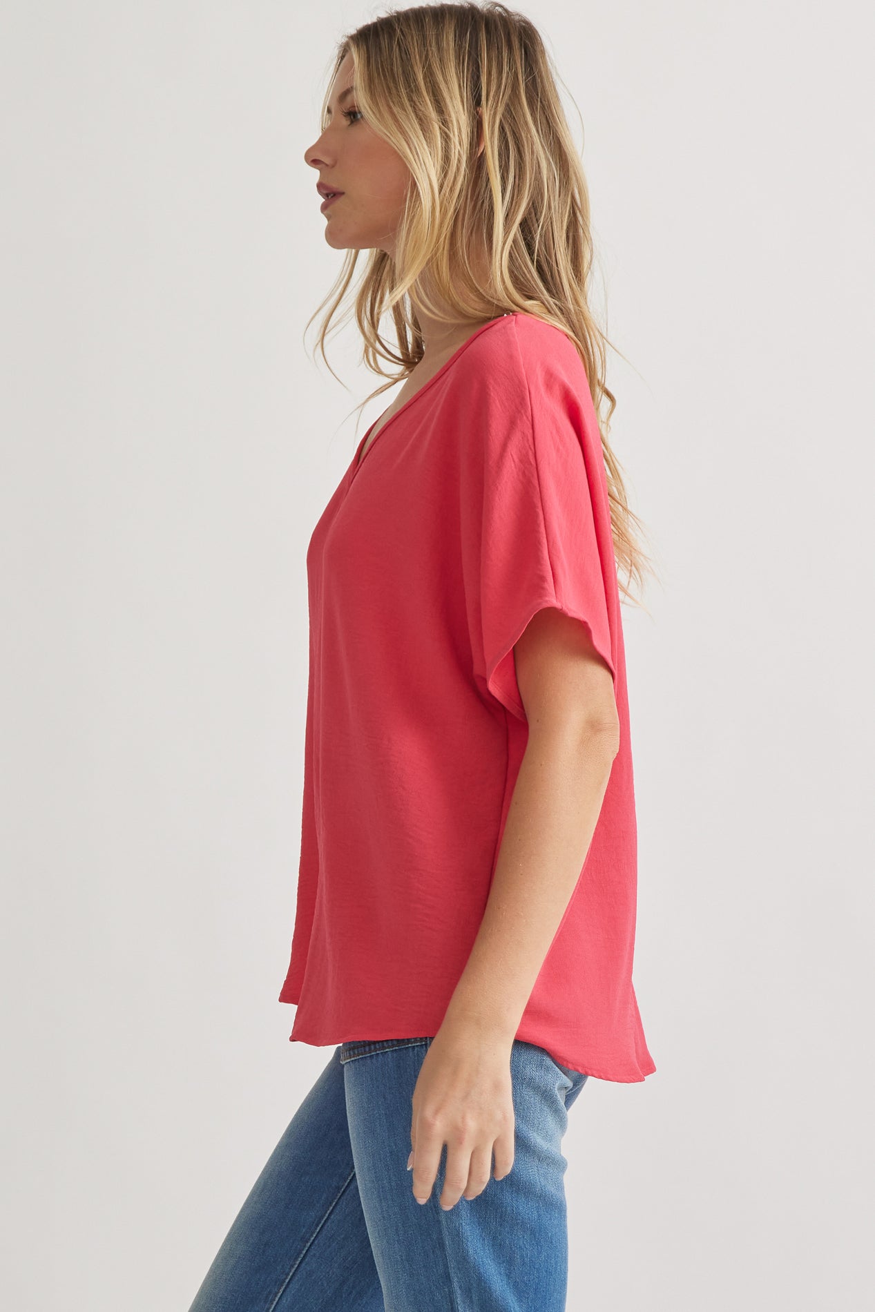 Bastian Solid V-Neck Top