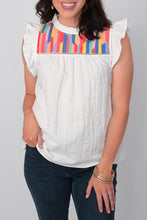 Load image into Gallery viewer, Giada Embroidered Ruffle Sleeve Top