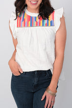 Load image into Gallery viewer, Giada Embroidered Ruffle Sleeve Top