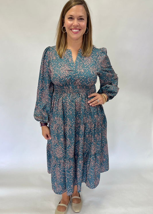 Brielle Smocked Waist Midi Dress