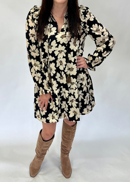 Charleston Floral Long-Sleeve Dress