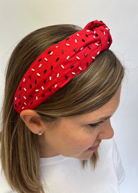 Red & Black Sprinkle Headband