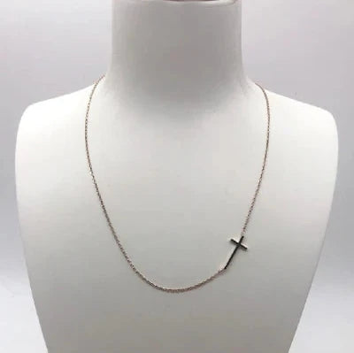 Sideways Cross Necklace