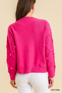 Sabrina Pearl Cable Knit Sweater