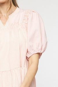Elsie Striped Seersucker Dress