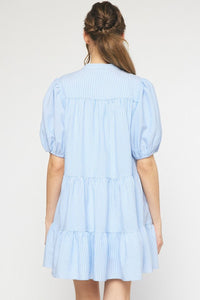 Elsie Striped Seersucker Dress