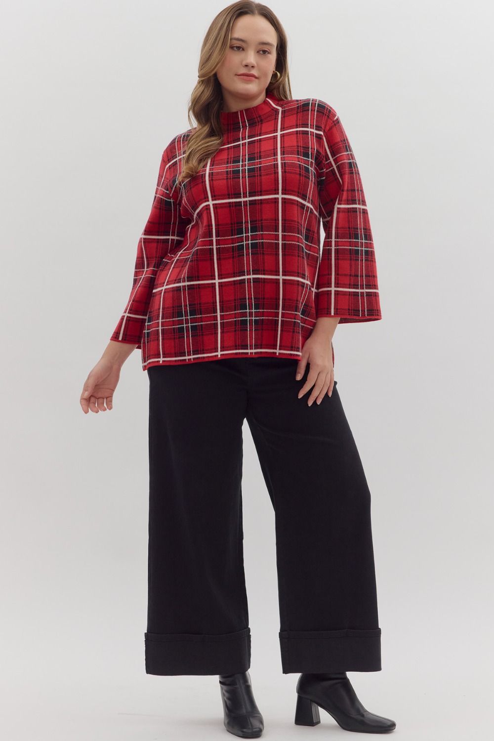 Della Plaid Top