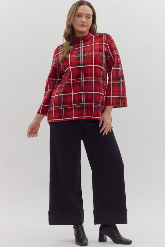 Della Plaid Top