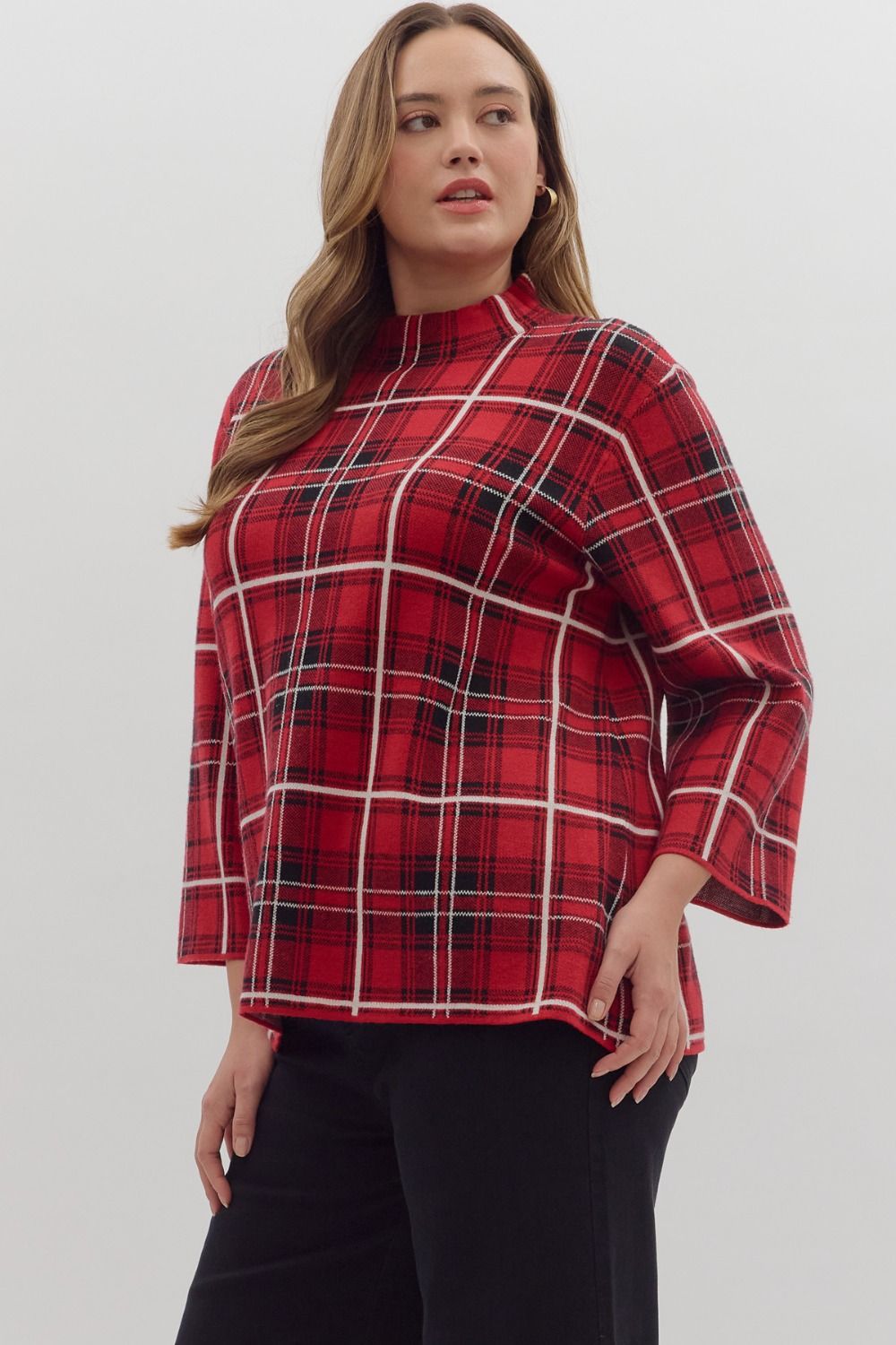 Della Plaid Top