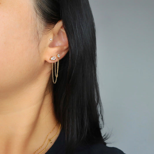 Ryann Double Chain Stud Earrings