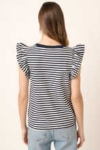 Load image into Gallery viewer, Alexia Striped Top with Flutter Sleeve