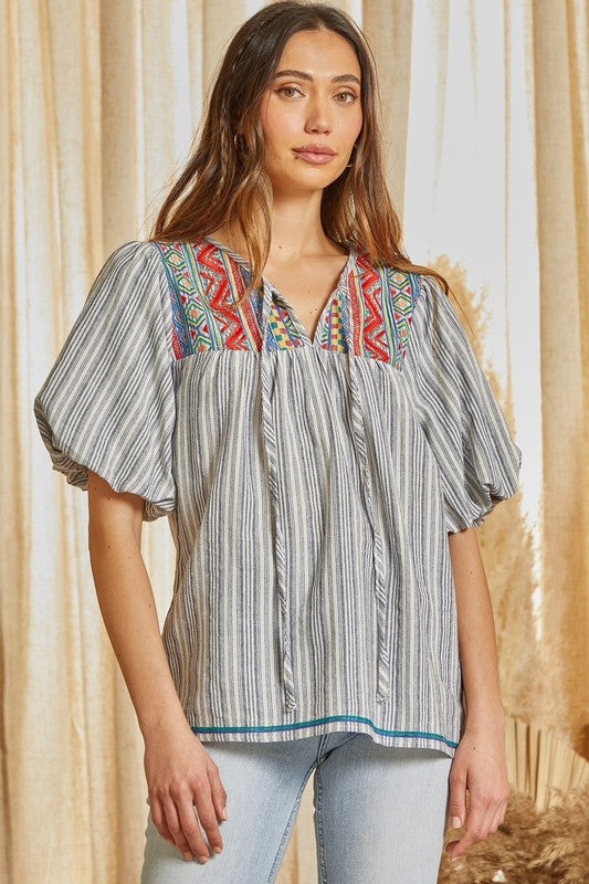 Georgie Embroidered Top