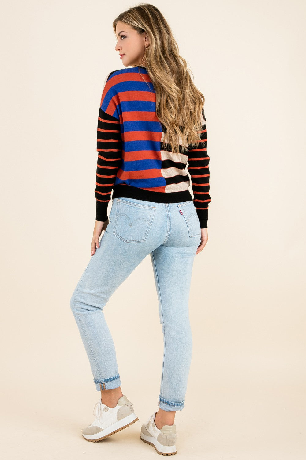 Karissa Color-Block Knit Sweater