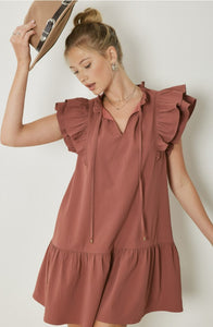Ayse Ruffled Mini Dress