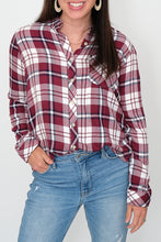 Load image into Gallery viewer, Gemma Maroon Plaid Button Down Top