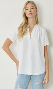 Delaney Solid V Neck Top