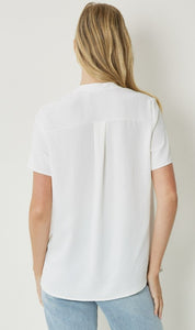 Delaney Solid V Neck Top