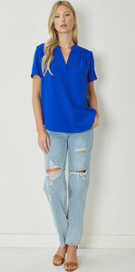Delaney Solid V Neck Top