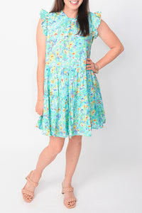 Lissa Print Ruffle Sleeve Dress