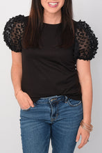 Load image into Gallery viewer, Lyanna Mix Media Puff Short Sleeve Top