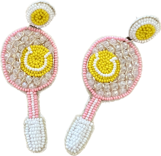 Pink Tennis Earrings